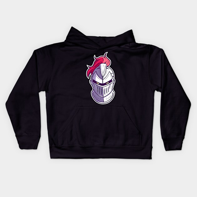 Ghost Knight Helmet Kids Hoodie by Rodillustra